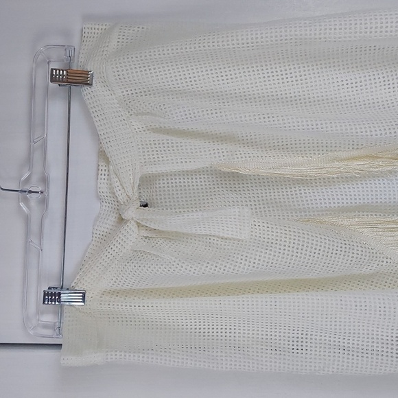 Undercover Beachwear Womens Cream Mesh with Fringe Tie Suit Cover up Sz.XL - Picture 2 of 7